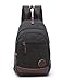 Lightweight Mini Canvas Backpack for Women Girls Purse Small Rucksack Sling Bag (Small, Black 2)