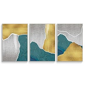 3 Piece Framed Canvas Wall Art Abstract Mountain Canvas Prints Home Artwork Decoration for Living Room,Bedroom - 16"x24"x3 Panels