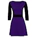 Oops Outlet Women's Contrast Sleeve Panel Flared Skater Dress