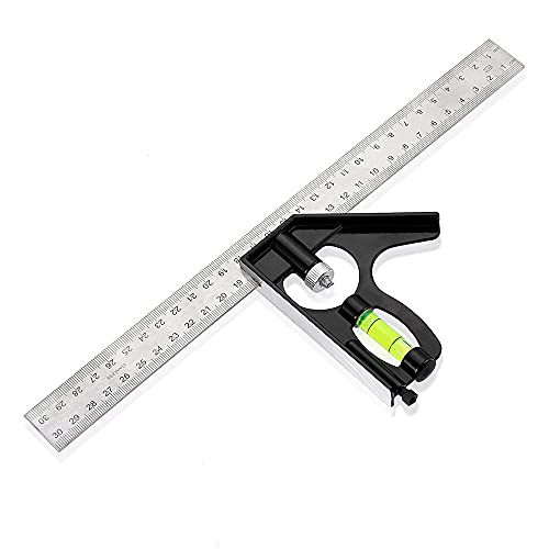 300mm(12") Adjustable Combination Square Set Right Angle Ruler for Engineers