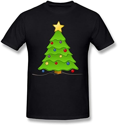 WHXNA Men's Christmas Tree Funny T-shirt Tee 6XL Black