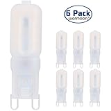 Warmoon G9 LED Light Bulbs, 5W Warm White, 3200K, 360 Degree Beam Angle Non-Dimmable Energy Saving Frosted Lens Light Lamps (Pack of 6)