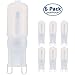 Warmoon G9 LED Light Bulbs, 5W Warm White, 3200K, 360 Degree Beam Angle Non-Dimmable Energy Saving Frosted Lens Light Lamps (Pack of 6)