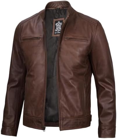 fjackets Disc Real Lambskin Leather Biker Jacket — Quilted Cafe