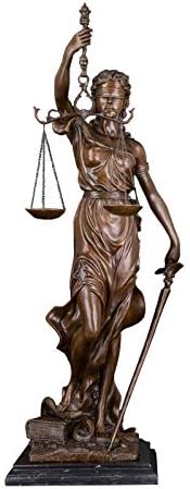 彫像 正義の女神ギリシャの女神像ブロンズブラインド彫刻神話置物ヴィンテージ古典芸術