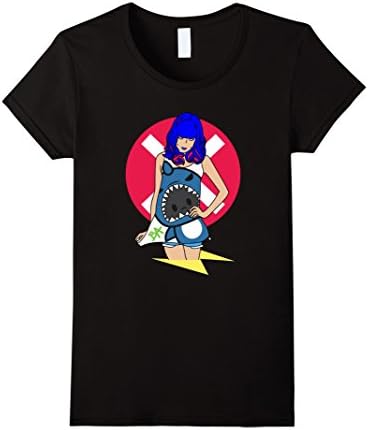 Womens Japanese HYPER BA Model Chomp Streetwear Tshirt Large Black