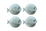 Creative Co-op Ceramic Fish Shaped Dish Set, Multicolor