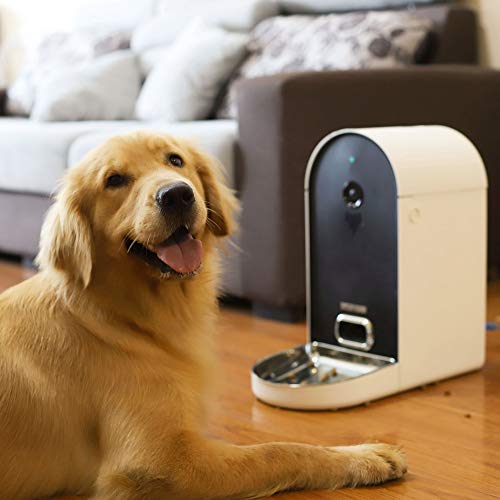 DOGNESS Automatic WiFi Dog/Cat Smart Camera Feeder – 6.5lbs Large Capacity App Control Food Dispenser with WiFi, Portion Control, Voice Recording, Camera, Timer Programmable - Dark Blue