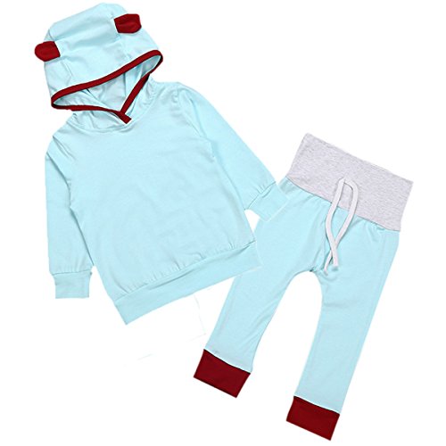 Baby Boys Girls Clothes Cute Rabbit Ears Hoodie T-Shirt+Long Pants Baby Take Home Outfits Costume