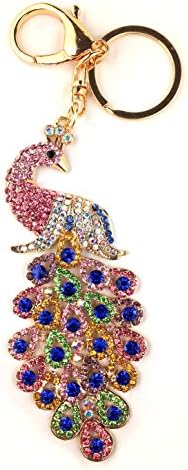 Amino✮ Sweetpea the Peacock Keychain Charm For Handbags (XLarge) (Rainbow.)