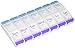 Ezy Dose 7 Day AM/PM Organizer with Push Button, 2 Pack X-Large, Colors May Vary