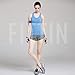 Women's Sports Yoga Fitness Racerback Sleeveless Tank Top Running Shirt Vest 2-Pack Black&Blue Large