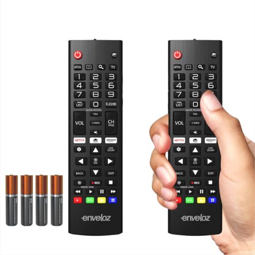 Kit 2 Controle Remoto Para Tv LG Smart 4K LED LCD UHD HD OLED 3D Com Pilhas Netflix Universal AKB73975709 AKB75095308 AKB73715601 AKB74475490 AKB74915324 8035 7045 Pronto Uso Revenda Marca Enveloz
