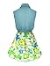 Allegra K Woman Printed Chiffon Panel Belted Above Knee Denim Shirt Dress