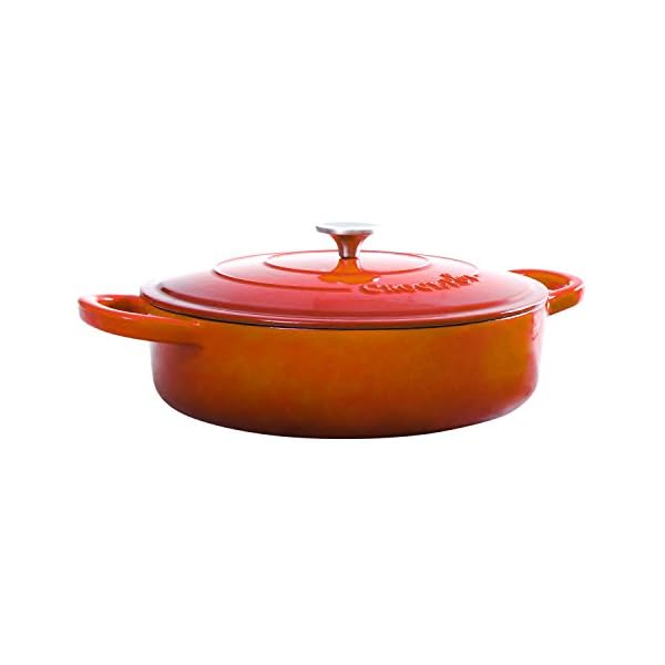 Crock Pot Artisan Enameled Cast Iron Braiser W/Lid, 5 Quart, Sunset