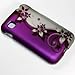 Thousand Eight(TM) For LG Optimus Dynamic II L39C - Rubberized cover case+ [FREE Touch Screen Stylus] (Design Purple/Silver Vines)