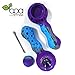 Lionsee Honeycomb Style Silicone Straw Pipe Cleaner Unbreakable with Free Glass Decor Bowl Inside and Back Lid - 1 Piece (Purple/Blue/Gray)