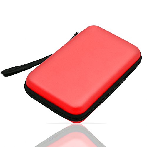 ADVcer EVA Waterproof Hard Shield Protective Carrying Case with Detachable Hand Wrist Strap for Nintendo New 3DS XL, 3DS, 3DS XL, 3DS, 3DS LL - Reddish Orange