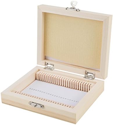 BIPEE 25 Place Wooden Microscope Slide Storage Box