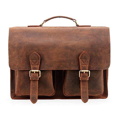 1 Kattee+Leather+Vintage+Briefcase+Messenger