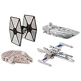 Hot Wheels Star Wars (4 Pack) Spaceship Models Toys Set Figures & Stands Mattel
