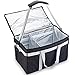Insulated Food Delivery Bag with Adjustable Divider | Hot and Cold Grocery | Thermal Catering Tote Bags | Large Commercial Pan Carrier | Reusable Shopping Cooler Warmer | Uber Eats Ubereats Doordash