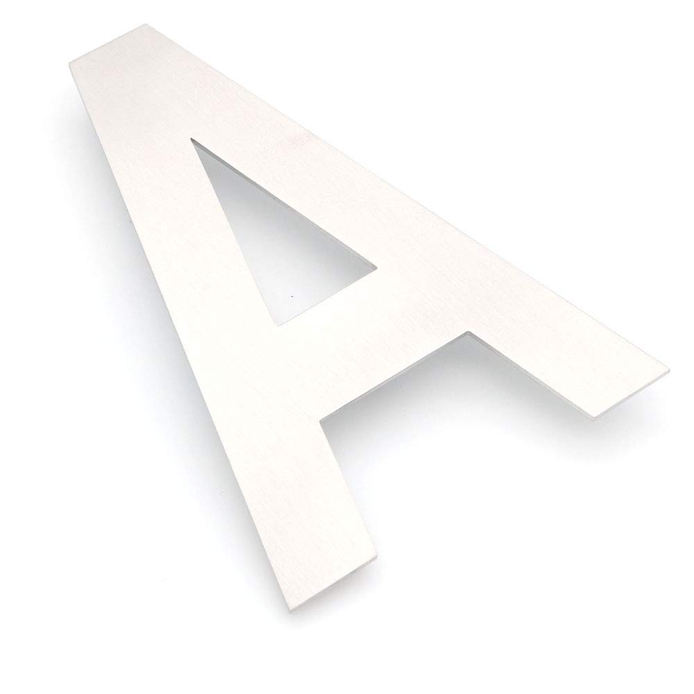 NUZAMAS Door Capital Letter A Number Plaques, Stainless Steel Hotel House Address Plaque Digits Plate Signs Street Numbers, Wall Mounted, 10.5cm Width 15cm High, Installation Kit Included
