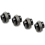 XSPC G1/4" 5mm Male to Male Fitting, Black Chrome, 4-Pack