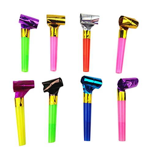 LONG7INES 100 Pcs Funny Party Blowouts Blowers/ Birthday Party Supplies Favors Blowers/ Fun Party Favors, Assorted Colors (100 Pcs)