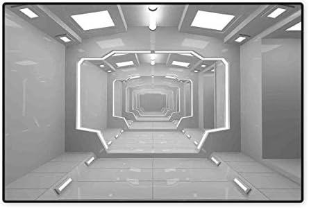 Outer Space Bath Mats for Floors Supernatural Science Based Travel Journey to Planet Solar System Exploration Image Customize Door mats for Home Mat 24"x36" Gray