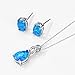 Mints Blue Opal Jewelry Set Sterling Silver Pendant Necklace Stud Earrings October Birthstone Gemstone Fine Jewelry for Women