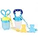 UniBetter Baby Food Feeder Pacifier 2 PCs Pacifier Clips 2 PCs Baby Feeding Spoons 3 PCs Replacement Silicone Pouches Baby Fruit Teething Toys for Toddlers Infant Baby Shower Gift (Blue Set)
