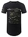 URBANCREWS Mens Hipster Hip Hop Ripped Zipper Crewneck T-shirt BLACKCAMO XLARGE