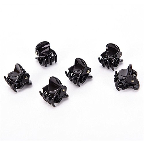 Barhunkft(TM) Fashion Women 12pcs Black Plastic Mini Hairpin 6 Claws Girls Hair Clip Clamp - Thumbnail 6