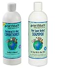 Earthbath Hot Spot Relief Tea Tree Oil and Aloe Vera Shampoo for Dogs and Cats, 16 oz, and Earthbath Oatmeal and Aloe Conditioner for Dogs and Cats, Vanilla and Almond Scent,16 oz