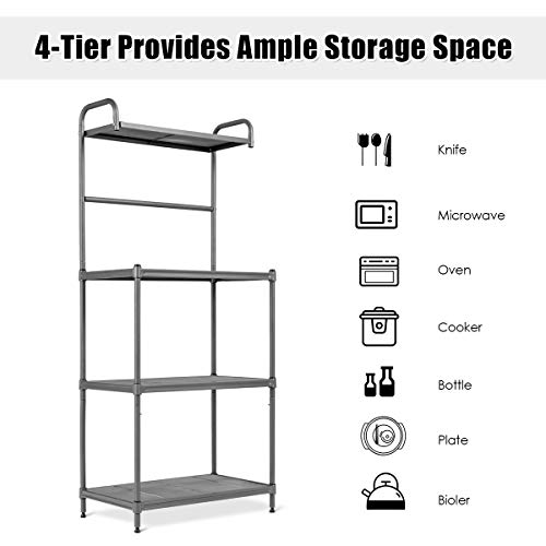 Giantex 4Tier Kitchen Microwave Storage Rack Oven Stand Strong Mesh