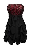 eVogues Plus Size Sequin Bodice Bubble Dress Black Red – 1X, Online Clothing Store