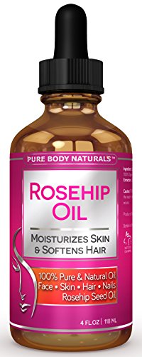 Pure Body Naturals Virgin Rose hip Seed Oil For Face and Skin, 118 ml.