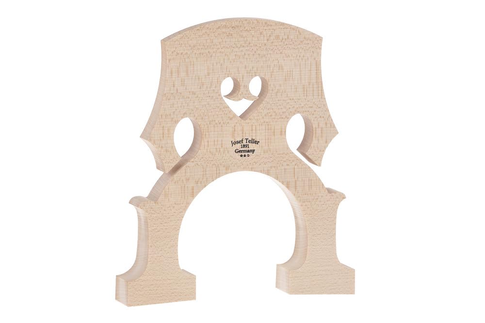 Plate bass bridge, double bass bridge model Bubenreuth 3/4 foot width 155, Made in Germany