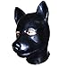 EXLATEX Latex Hood Dog Animal Mask Fetish Accessories with Back Zipper (One Size, Black)