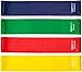 Amazon Basics Exercise & Resistance Rubber Loop Bands with Bag - Set of 4, Blue Green Red Yellow