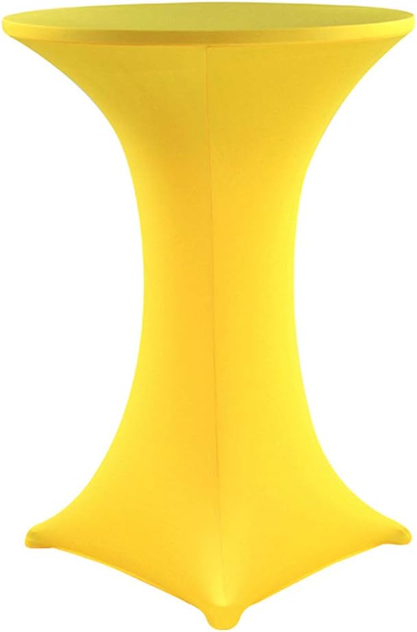 banquetbay 30inch by 42inch spandex stretch folding cocktail tall bar highboy tablecloth table covers (yellow)