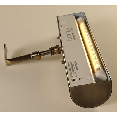 LED Remote Control Picture Light Cordless &ndash;Light Antique Brass Hue &ndash; for Pictures up to 3 feet Wide- Safe for Artwork &ndash; No UV and NO Heat &ndash;