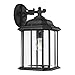Sea Gull Lighting 84031-12 Kent One-Light Outdoor Wall Lantern with Clear Beveled Glass Panels, Black Finish