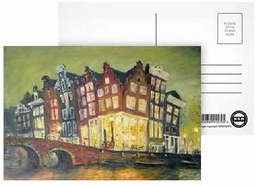 art247 Bright Lights, Amsterdam, 2000 (oil on. - Postcard (Pack of 8) - 6x4 inch Standard Size - Pack Of 8