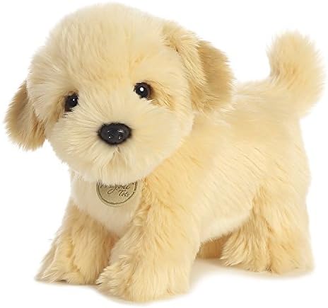 Stuffed Plush Yellow Puppy Toy - Stuffed Plush Animal 10 inch Lhasa Apo Yellow Puppy Suitable For Babies and Children - Perfect Birthday Gifts - Toy Doll for Kids and Toddlers