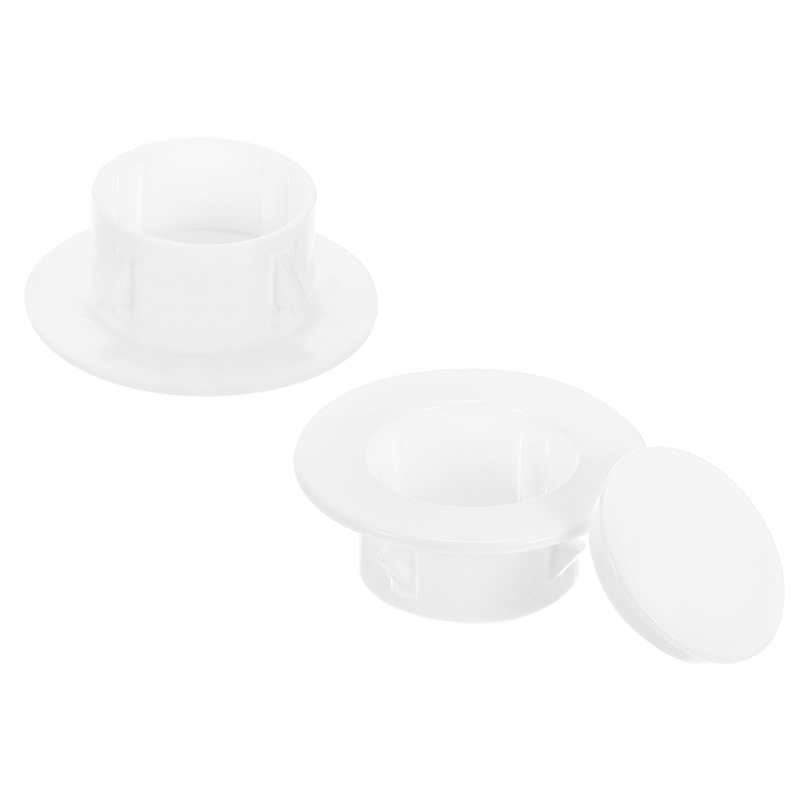 PATIKIL Air Conditioning Wall Hole Cover, 2Pcs Air Conditioner Blocking Hole Plug Decoration Water Pipe Sealing Plate Cover for 2" - 2.3" Diameter Hole, White