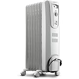 DeLonghi Oil Filled Radiant Heater, 1500W Electric Space Heater - Quiet and Portable with Anti-Freeze Function and Safety Fea