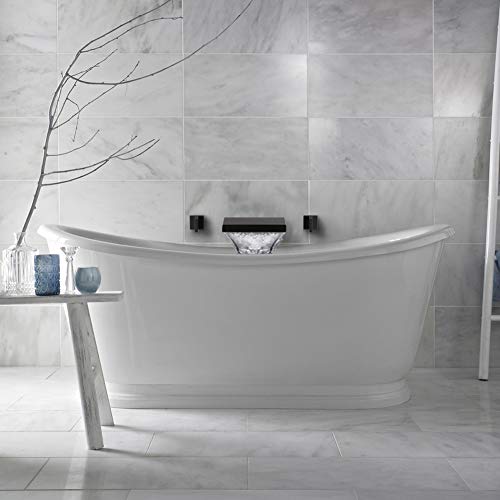 Wall Mount Waterfall Matte Black Tub Faucet, 2Handle Bathtub Faucet