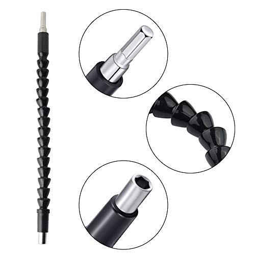 Maexus Flexible Drill Bit Extension, Magnetic Hex Soft Shaft Drill Bit, Flexible Screwdriver Extension for Connect Drive Shaft Tip Drill Bit Kit Adaptor (2 Pcs) - Thumbnail 3